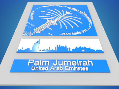 The Palm Jumeirah Island Dubai UAE 3D Model