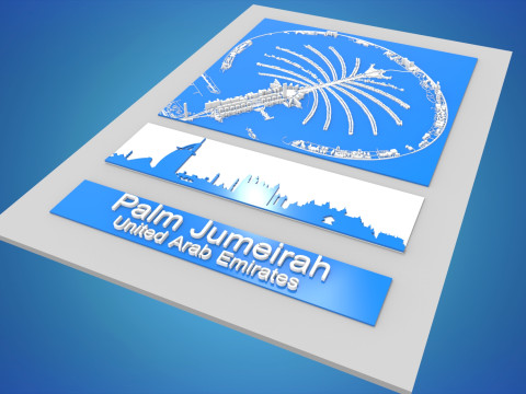 The Palm Jumeirah Island Dubai UAE 3D Model