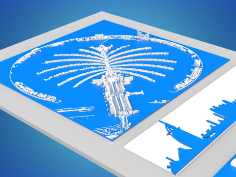The Palm Jumeirah Island Dubai UAE 3D Model