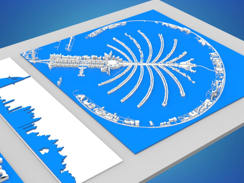 The Palm Jumeirah Island Dubai UAE 3D Model