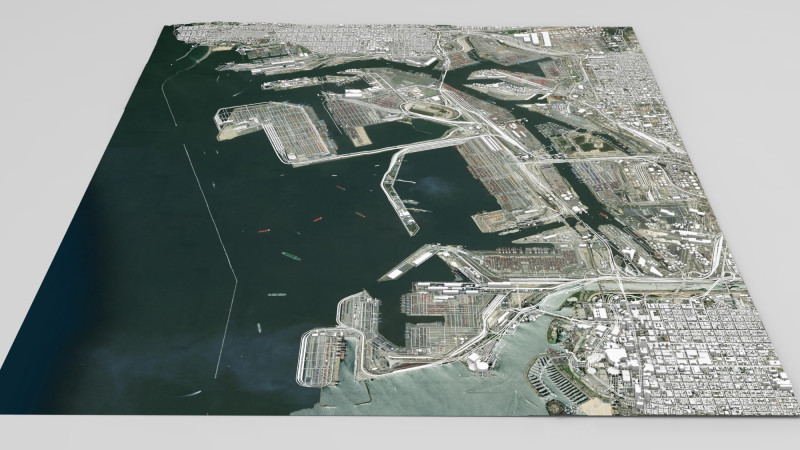 Los Angeles Port 3D Модель .c4d .max .obj .3ds .fbx .stl .blend 