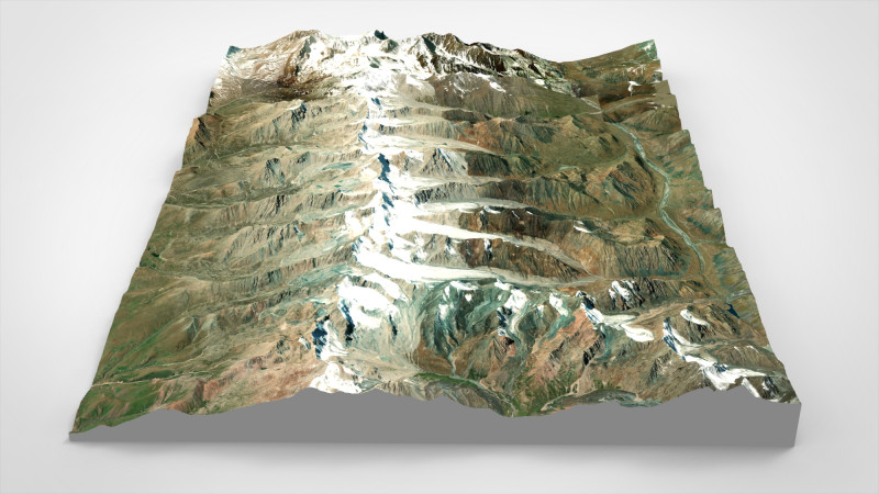 Mountain landscape Cholpon Ata Kyrgyzstan Model 3D .c4d .max .obj .3ds .fbx .stl .blend 