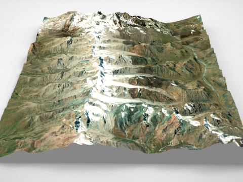 Mountain landscape Cholpon Ata Kyrgyzstan 3D Model