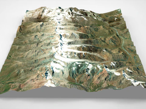 吉尔吉斯斯坦乔尔蓬阿塔山风景 3D 模型