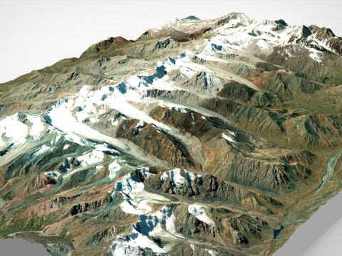 Mountain landscape Cholpon Ata Kyrgyzstan Model 3D
