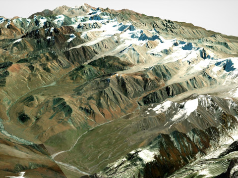 Mountain landscape Cholpon Ata Kyrgyzstan Model 3D