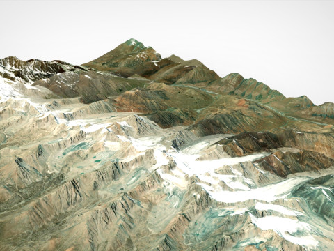 Mountain landscape Cholpon Ata Kyrgyzstan Model 3D
