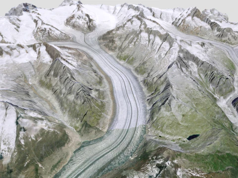 The Aletsch Glacier Bernese Alps Switzerland 3D Model
