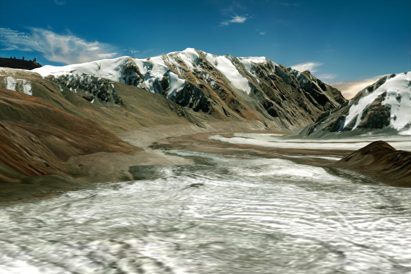The Korzhenevsky Glacier Kazakhstan 3D Модель .c4d .max .obj .3ds .fbx .stl .blend 