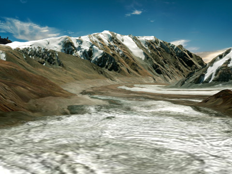 The Korzhenevsky Glacier Kazakhstan 3D Model