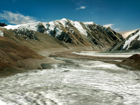 哈萨克斯坦科尔任涅夫斯基冰川 3D 模型