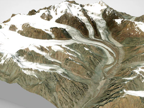 The Korzhenevsky Glacier Kazakhstan 3D Model