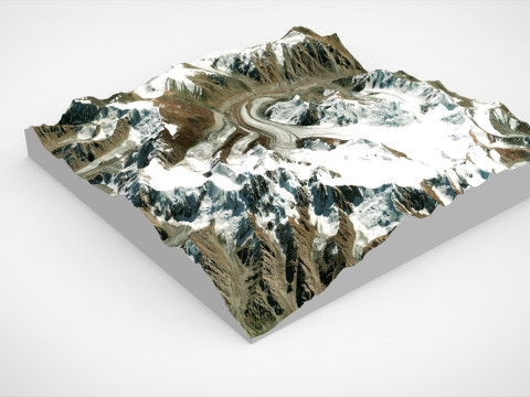 The Korzhenevsky Glacier Kazakhstan 3D Модель