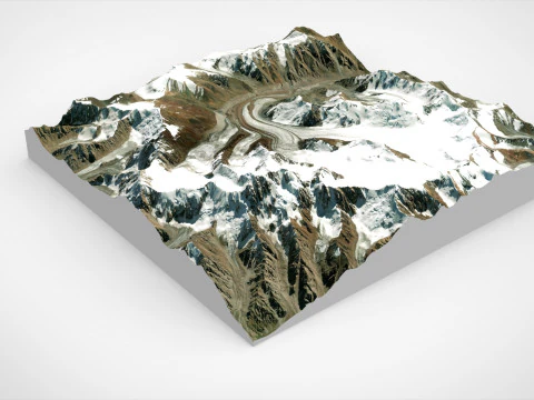 The Korzhenevsky Glacier Kazakhstan 3D Model