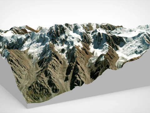 The Korzhenevsky Glacier Kazakhstan 3D Model