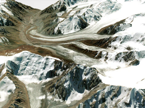 The Korzhenevsky Glacier Kazakhstan 3D Model
