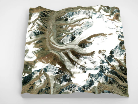 The Korzhenevsky Glacier Kazakhstan 3D Model