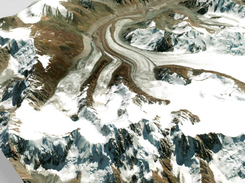 The Korzhenevsky Glacier Kazakhstan 3D Model