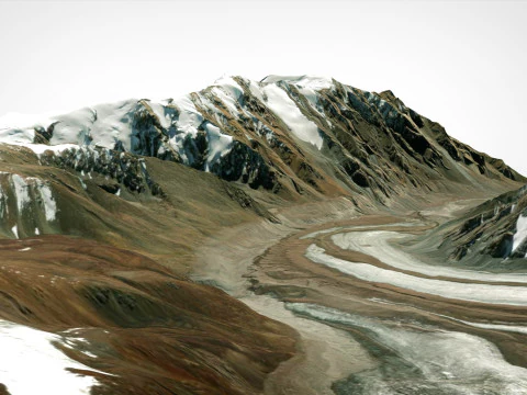 The Korzhenevsky Glacier Kazakhstan 3D Model