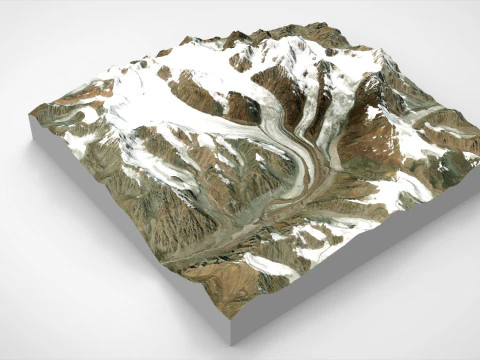 The Korzhenevsky Glacier Kazakhstan 3D Model