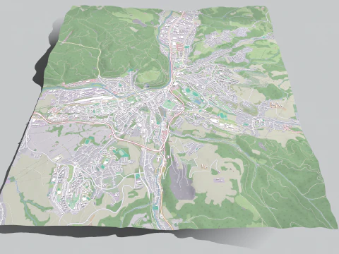 Paisagem urbana Banska Bystrica Eslov&aacute;quia Modelo 3D
