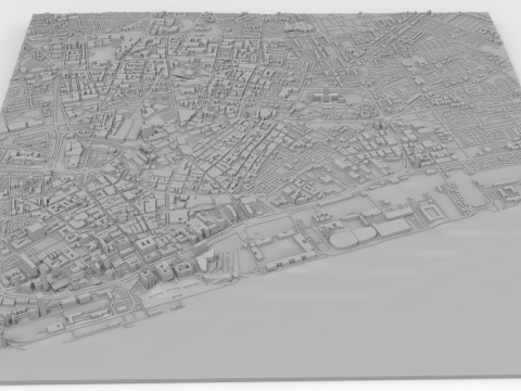 Cityscape Liverpool England 3D Model