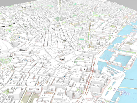 Cityscape Liverpool England 3D Model