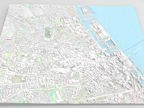 Cityscape Liverpool England 3D Model
