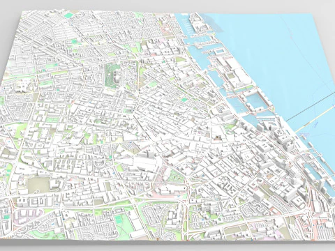 Cityscape Liverpool England 3D Model