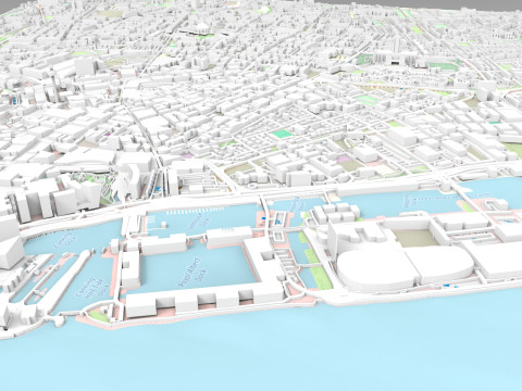 Cityscape Liverpool England 3D Model