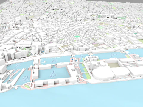 Cityscape Liverpool England 3D Model