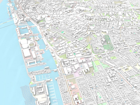 Cityscape Liverpool England 3D Model