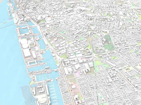 Cityscape Liverpool England 3D Model
