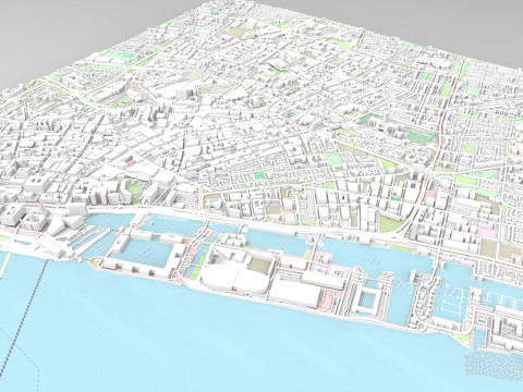 Cityscape Liverpool England 3D Model