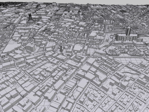 Cityscape Liverpool England 3D Model