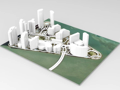 Burlingame Island Miami Florida USA 3D Model