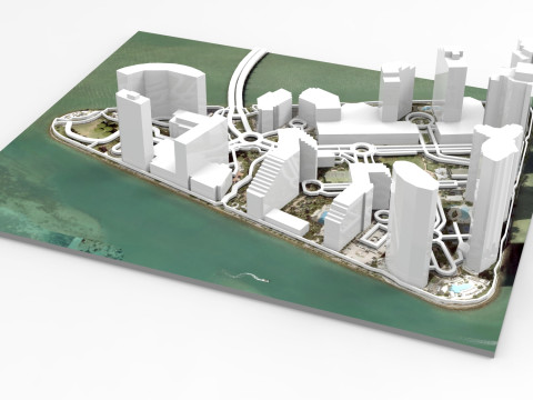 Burlingame Island Miami Florida USA 3D Model