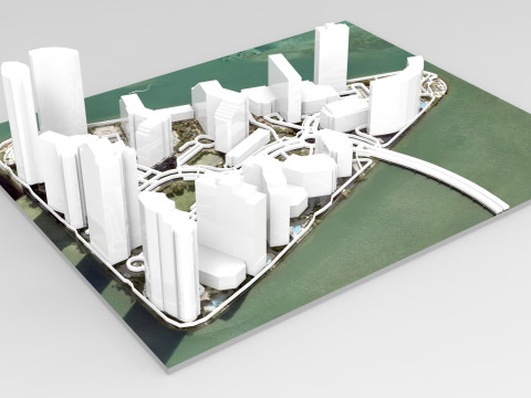 Burlingame Island Miami Florida USA 3D Model