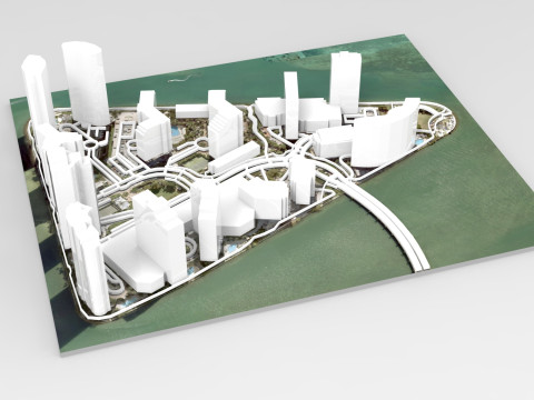 Burlingame Island Miami Florida USA 3D Model