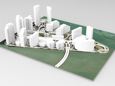 Burlingame Island Miami Florida USA 3D Model