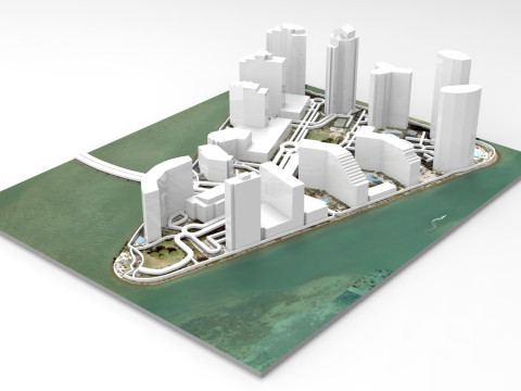 Burlingame Island Miami Florida USA 3D Model