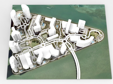 Burlingame Island Miami Florida USA 3D Model