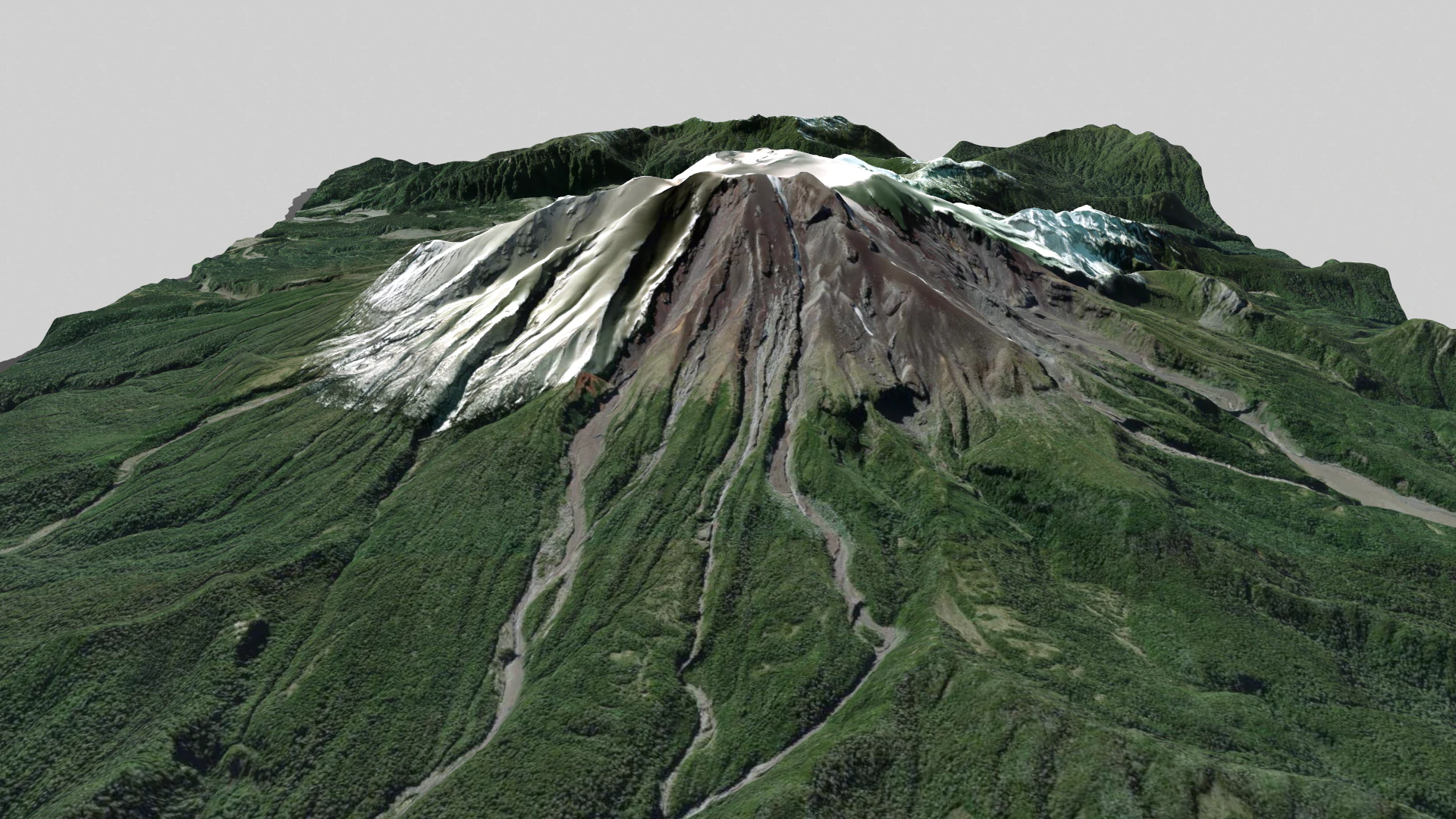 Mountain landscape Volcano Calbuco Andes Mountains Chile 3D Model .c4d .max .obj .3ds .fbx .stl .blend