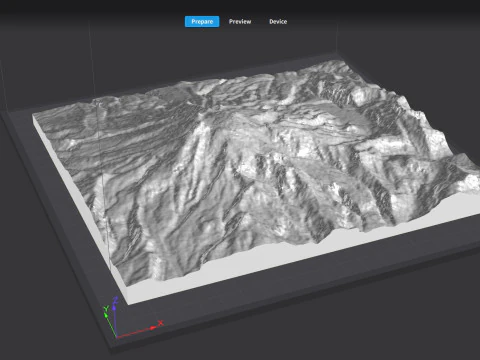 Mountain landscape Volcano Calbuco Andes Mountains Chile 3D Model