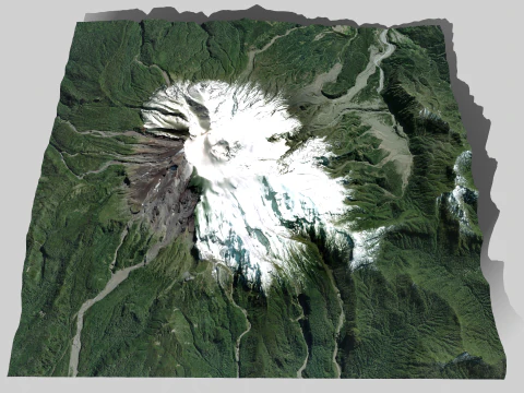 Mountain landscape Volcano Calbuco Andes Mountains Chile 3D Model