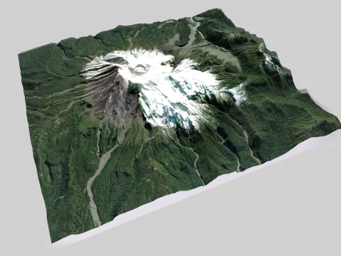 Mountain landscape Volcano Calbuco Andes Mountains Chile 3D Model