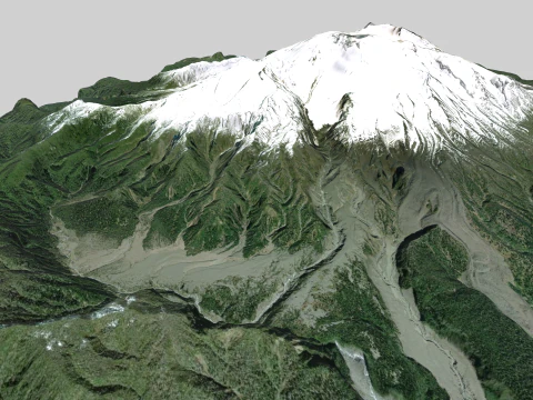 Mountain landscape Volcano Calbuco Andes Mountains Chile 3D Model