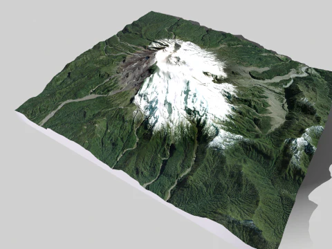Mountain landscape Volcano Calbuco Andes Mountains Chile 3D Model