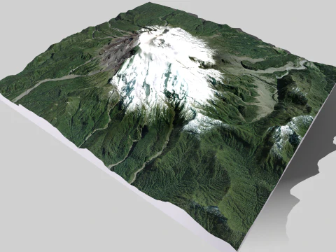 Mountain landscape Volcano Calbuco Andes Mountains Chile 3D Model