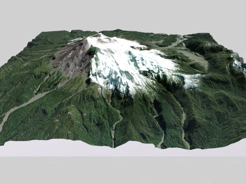 Mountain landscape Volcano Calbuco Andes Mountains Chile 3D Model